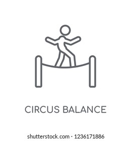 Circus balance linear icon. Modern outline Circus balance logo concept on white background from Circus collection. Suitable for use on web apps, mobile apps and print media.