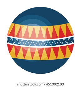 Circus ball colorful isolated flat icon, vector illustration graphic design.