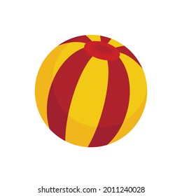 Icono de la pelota de circo. Ilustración plana del icono del vector de bola de circo aislado en fondo blanco