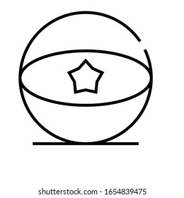 Icono de línea de bola de circo, signo de concepto, ilustración de vector de contorno, símbolo lineal.