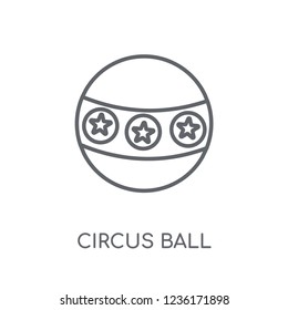 Circus ball linear icon. Modern outline Circus ball logo concept on white background from Circus collection. Suitable for use on web apps, mobile apps and print media.