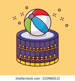 circus ball Vector illustration on a transparent background.Premium quality symbols. vector line flat  icon for concept and graphic design.