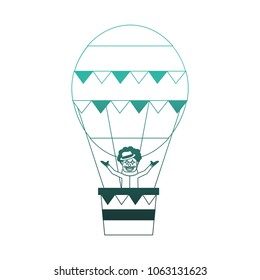circus balloon air hot flying with clown