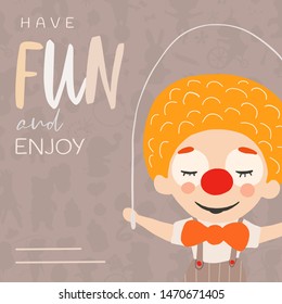 Circus banner. Invitation, banner, card. Funny and kids vector illustration. Graphic cartoon design.