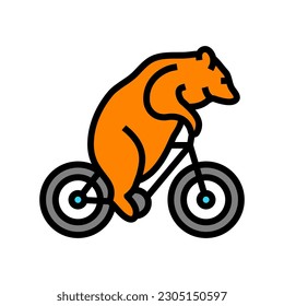 circus bear carnival vintage show color icon vector. circus bear carnival vintage show sign. isolated symbol illustration