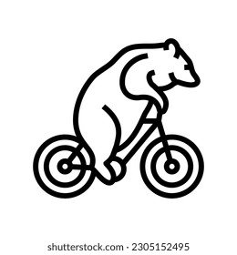 circus bear carnival vintage show line icon vector. circus bear carnival vintage show sign. isolated contour symbol black illustration