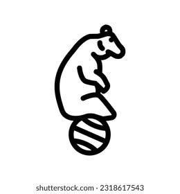 circus bear carnival vintage show line icon vector. circus bear carnival vintage show sign. isolated contour symbol black illustration