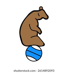 circus bear carnival vintage show line icon vector. circus bear carnival vintage show sign. isolated symbol illustration