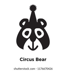 Circus Bear icon vector isolated on white background, logo concept of Circus Bear sign on transparent background, filled black symbol