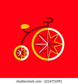 Símbolo plano de bicicleta circular. Ilustración vectorial de objetos de entretenimiento.