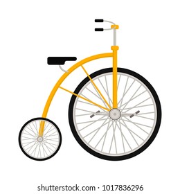 Circus bicycle icon. Cartoon illustration of circus bicycle. Vector isolated retro show flat icon for web