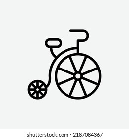  circus bike icon, isolated amusement park outline icon in light grey background, perfect for website, blog, logo, graphic design, social media, UI, mobile app