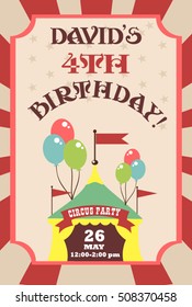 circus birthday invitation card