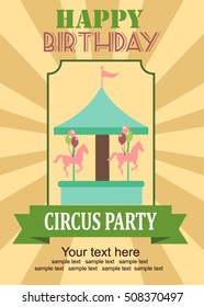 circus birthday invitation card