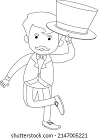 Circus black and white doodle character illustration