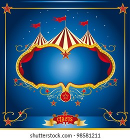 Circus blue leaflet. A circus leaflet for the announcement of your show