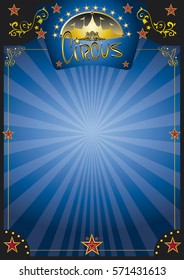 Circus blue night poster. A new circus poster for your entertainment