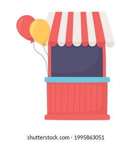 circus booth balloons isolated icon