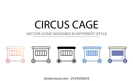 Design de ícone de gaiola de circo com ilustração de estoque de fundo branco