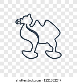 Circus Camel concept vector linear icon isolated on transparent background, Circus Camel concept transparency concept in outline style