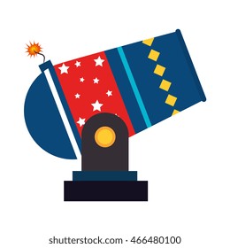 circus cannon carnival, isolated flat icon design