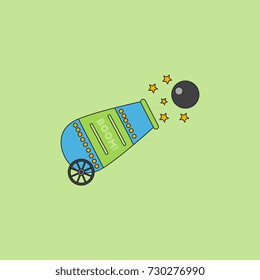 circus cannon flat icon