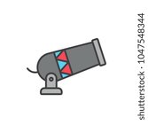Circus cannon flat line colored icon.
