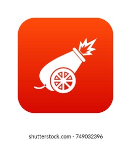 Circus cannon icon digital red for any design isolated on white vector illustration