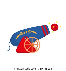 Circus Cannon icon flat style , isolated on white background. Vector illustration