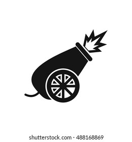 Circus cannon icon in simple style on a white background vector illustration
