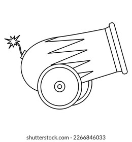 Icono del circo de cañón. Ilustración vectorial aislada en fondo blanco.