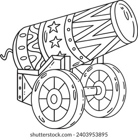 Circus Cannonball Isolated Coloring Page for Kids