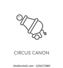Circus Canon linear icon. Modern outline Circus Canon logo concept on white background from Circus collection. Suitable for use on web apps, mobile apps and print media.