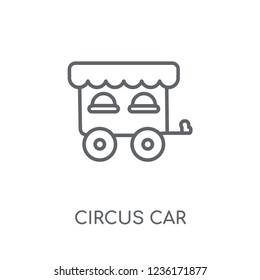 Circus Car linear icon. Modern outline Circus Car logo concept on white background from Circus collection. Suitable for use on web apps, mobile apps and print media.
