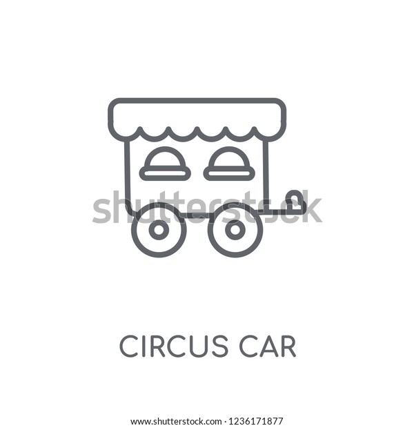 Circus Car linear icon.\
Modern outline Circus Car logo concept on white background from\
Circus collection. Suitable for use on web apps, mobile apps and\
print media.