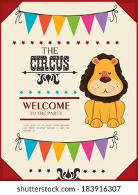 Circus card design, vector illustration