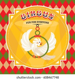 Tarjeta circular con ilustración de vector de loro