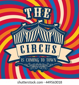 Circus and carnival concept represented by Tent icon. Colorfull illustration. Striped background