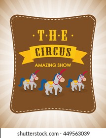 Circus and carnival concept represented by horse icon. Colorfull illustration. 