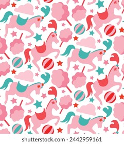 Circus carnival cute seamless pattern