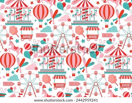 Circus carnival cute seamless pattern