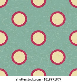 Circus carnival retro vintage polka dot seamless pattern. Colorful circles on background. Textured old fashioned retro graphic template. Vector texture background tile