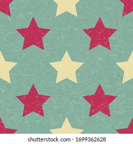 Circus carnival retro vintage stars seamless pattern. Textured old fashioned retro graphic template. Vector background tile. For parties, birthdays, decorative elements