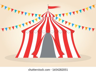 Circus Carnival Tent Colorful Flags Vector Stock Vector (royalty Free 