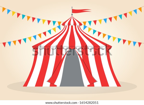 Circus Carnival Tent Colorful Flags Vector Stock Vector (Royalty Free ...