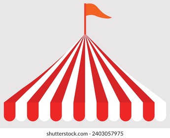 Carnaval de circo con bandera | Techo de la tienda de campaña de color circo | Tienda de campaña con bandera | Tienda de eventos Rojo y blanco