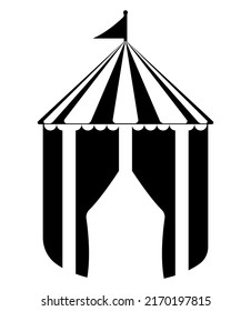 Circus Carnival Tent Icon, big top festival tent Silhouette Vector Illustration.