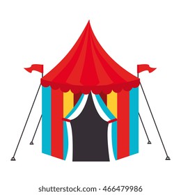 circus carnival tent, isolated flat icon design