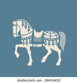 Circus or Carousel Horse. Graphic arts or paper cutting template.