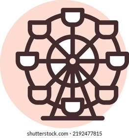 Circus carousel, illustration, vector on a white background.